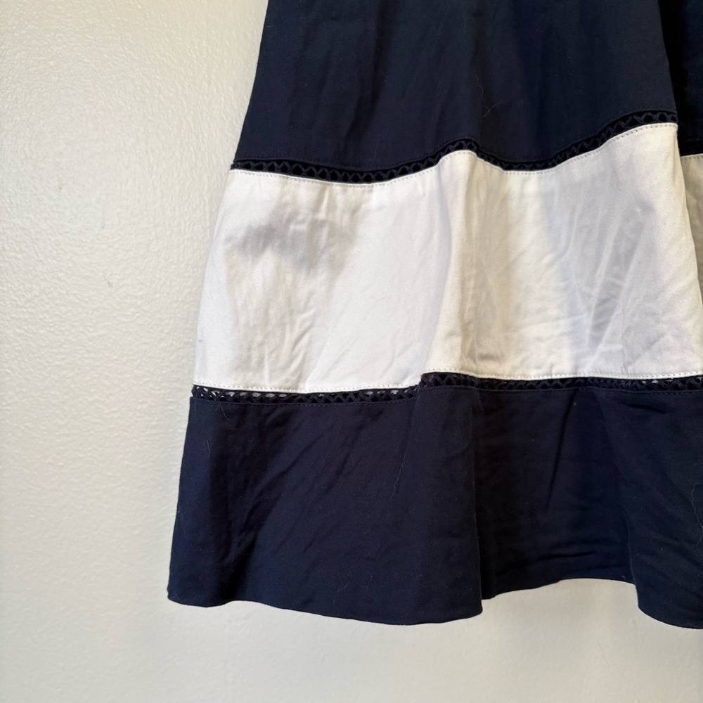 Eliza J Navy and White Striped Midi Dress Size 4 - Picture 9 of 15